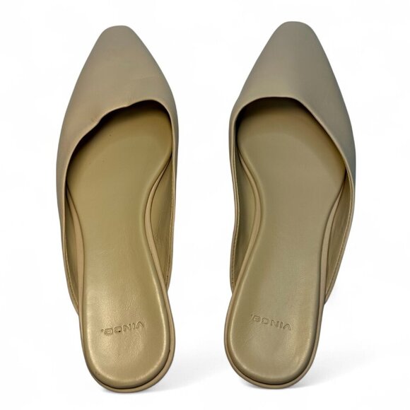 VINCE Women's Pointed Toe Ana Leather Flat Mule - Size 6.5, Beige NWOB - Picture 12 of 13